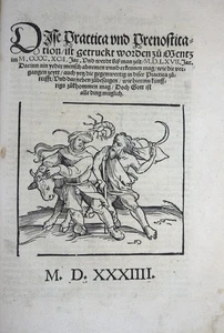 PRACTICA LUTHER THESE ANTICHRIST LICHTENBERGER PROPHEZEIUNG VORHERSAGE RARA 1534 - Picture 1 of 15