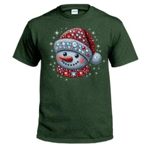 Sparkle Christmas Snowman Men's or Women's T-Shirt. Size XL. - Picture 1 of 2