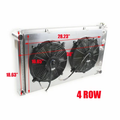 4 Rows For 1968-1977 Chevrolet El Camino 5.3L Aluminum Radiator w/ Shroud Fan Foto 1 de 4