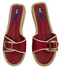 NIB Women's Keds Maddy Red Canvas Slides Sandals Flip Flops Shoes 8M - WF23436
