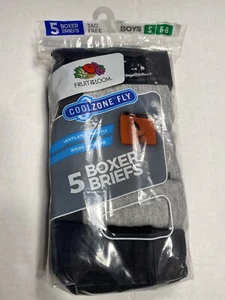 fruit of the loom boys underwear 5 pairs boxer briefs size small 6 8 - Picture 1 of 4