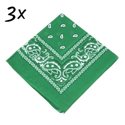 Paquete de 3 pañuelos 100 % algodón estampado cachemira bufanda de doble cara cuello máscara facial Foto 1 de 4