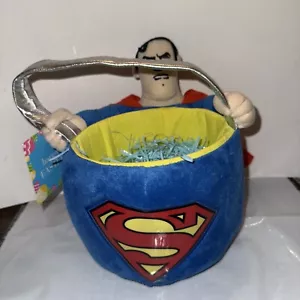 PLUST BASKET SUPERMAN EASTER BASKET. NEW. VINTAGE - Picture 1 of 10