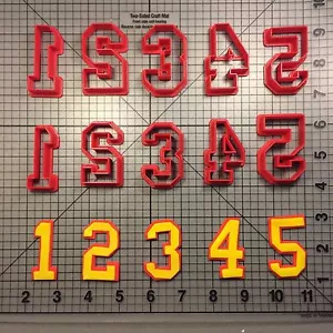 College Font Number Offset Cookie Cutter Set - Picture 1 of 3