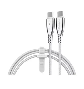 Naztech Titanium USB-C to USB-C Braided Charging Cable 6-ft. White (15502) - Picture 1 of 8