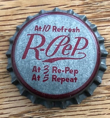 Tapas de botella de refresco R-PEP vintage de los años 40 - Lote original nuevo de 10 forrados de corcho Re-Pep Foto 1 de 4
