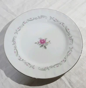 Salad Plate Royal Swirl by FINE CHINA OF JAPAN Pink Rose 6.25" - Picture 1 of 3