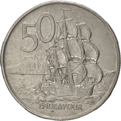 New Zealand 50 Cents Coin | Captain James Cook | HMS Endeavour | 1967 - 1985 - Image 1 of 4
