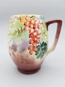 Antique Porcelain Tankard Mug Rosenthal Bavaria, Hand Painted Currants, Signed - Picture 1 of 10