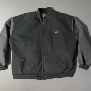 Vintage Coors Light Canvas Bomber Jacket Mens 4XL Black Gray Quilt Lined Pockets - Picture 1 of 8