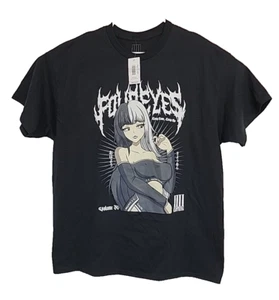 Four Eyes Black Anime Graphic Short Sleeve T-Shirt Adult Size XL NEW Spencer’s - Picture 1 of 7