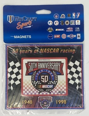 Vintage 1998 NASCAR 50th Anniversary 6” X 5” Magnet By Wincraft - NEW/NOS - RARE - Image 1 of 3