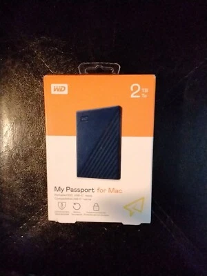 WD 2TB My Passport Portable Storage External Hard Drive USB 3.2 HDD Blue - Image 1 of 2