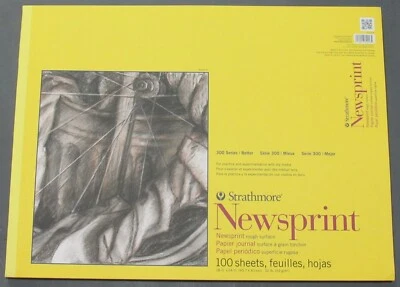 NEW 600-SHEETS Strathmore 300 Series 18" x 24" Newsprint Rough Paper Sketch Pad - Image 1 of 4