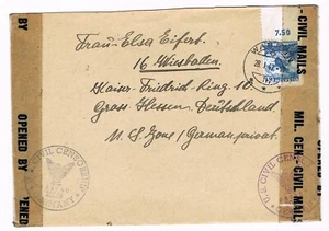 Schweiz MiNr 303 Bogenrand Zensurbrief U.S. von Wabern 28.1.1947 nach Wiesbaden - Bild 1 von 2