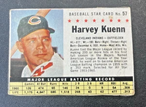 1961 Post baseball #57 Harvey Kuenn MLB Clevland Indians - Picture 1 of 2