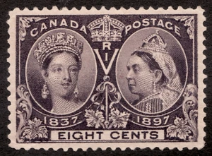 1897 Canada Sc #56 - 8¢ Queen Victoria's Diamond Jubilee - MH  - Picture 1 of 1