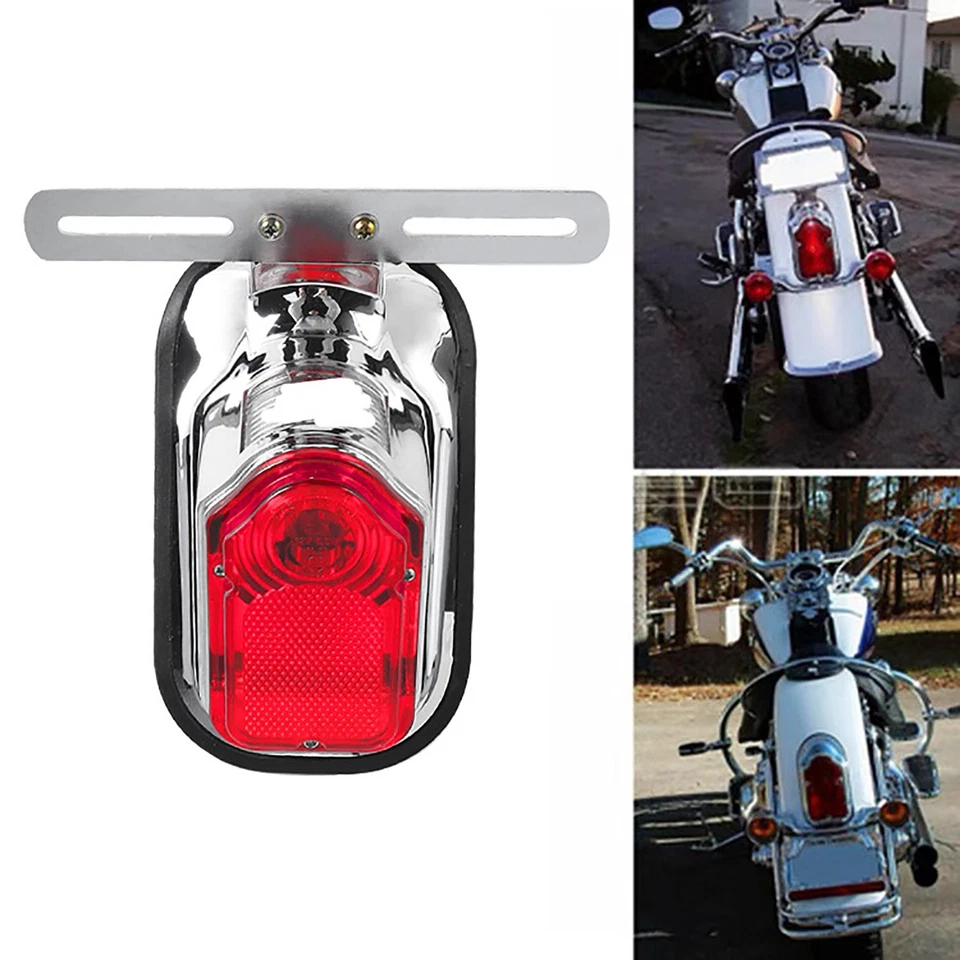 Chrome Tombstone Tail Light Turn Signal For Harley Softail Springer Custom Foto 1 de 4
