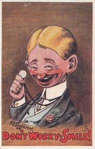 Tuck comic 'Don’t Worry–Smile!' postcard – Greece to Constantinople 1916 - Picture 1 of 2