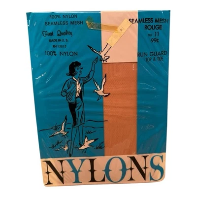 Medias de malla sin costuras vintage Riegel Rouge talla 11 Run Guard parte superior y puntera Foto 1 de 2