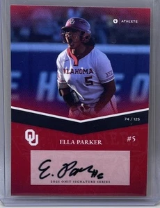 Autógrafo de softbol Ella Parker 2025 Onit Athlete OU Oklahoma Sooners/125 automático - Imagen 1 de 2