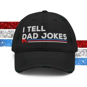 Rad Dad Jokes Father's Day Distressed Baseball Dad Hat for Men - Picture 1 of 37