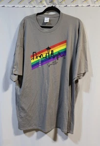 Port & Company Rainbow Seattle Skyline Grafik T-Shirt Größe 4XL Neu ohne Etikett - Bild 1 von 3