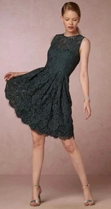 BBG Couture Kinsley Dress Fit-N-Flare Lace Scalloped Hem Size 2 Black New - Picture 1 of 10