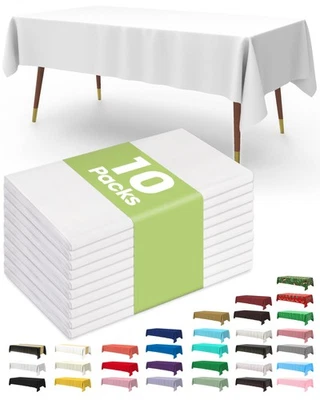 Pureegg Plastic Table Cloth Disposable 10 Pack, 54 x 108 Inch Table Cloths, P... - Image 1 of 4