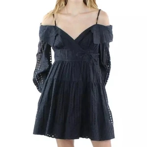 Jonathan Simkhai Bahari Minikleid NEU mit Etikett schwarz Jacquard Ösen Kleid Gr. S - Bild 1 von 14