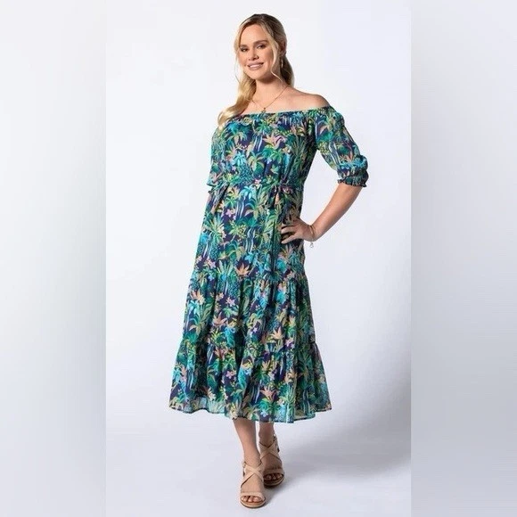 Tori Richard Honolulu Around the Island Giovanna Dress Navy Size Small - Image 1 of 1