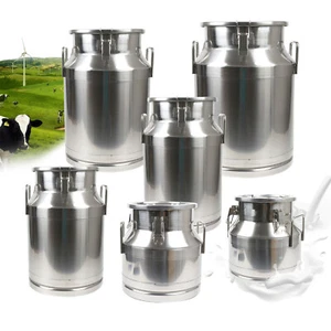 Lattine Latte Acciaio Inox 12L-60L Secchio Conservazione Secchio Bidone Olio + Coperchio - Foto 1 di 39