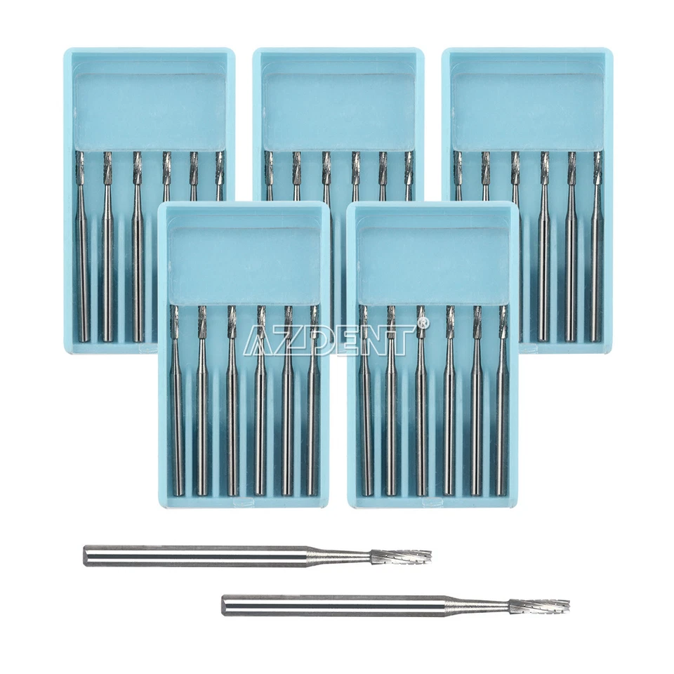 6pcs Dental Surgical Carbide Burs FGXL 557 25mm for Handpiece AZDENT