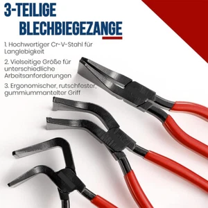 3-tlg Falzzangen Abfalzen Biegezange Abkantzange Blechzange Zange Set 0° 45° 90° - Bild 1 von 15