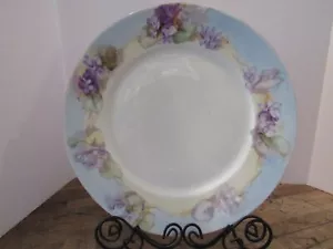 Limoges Plate with Violets and Trimmed in Gold - Picture 1 of 4