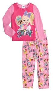 NWT JOJO SIWA 6 GIRLS SHINE CARTOON IMAGE DOG BOW PINK BE HAPPY PJ SET HAIR CLIP - Picture 1 of 11