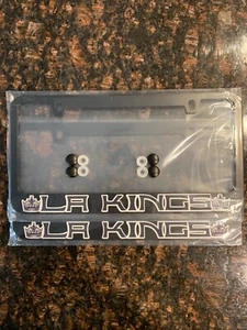 2-LA Kings Black Chrome License Plate Frame Free Black Screw Caps Included - Picture 1 of 4