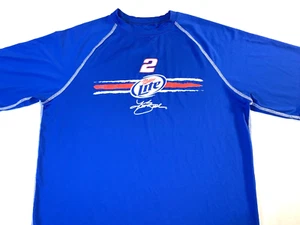 Kurt Busch Race Car Driver #2 Miller Lite Beer Blue Racing T-Shirt New! MEDIUM - Picture 1 of 1