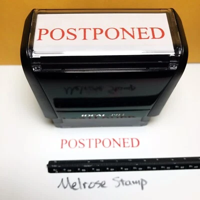 Postponed Rubber Stamp Red Ink Self Inking Ideal 4913 - Image 1 of 3