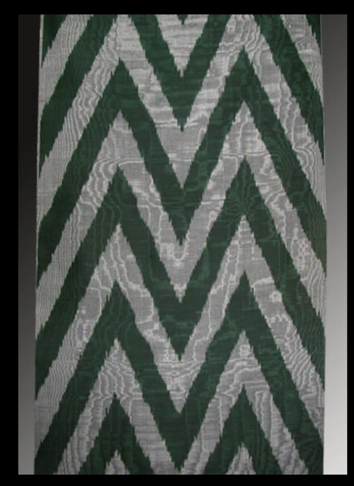 11 Yard HAND MADE UZBEK Natural SILK IKAT ADRAS FABRIC #7407 - Image 1 of 1