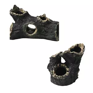 Reptile Hideout, Resin Hollow Log Aquarium Fish Tank Decoration for Small - Picture 1 of 15