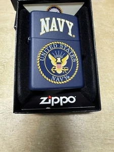 Zippo US Navy Logo on Blue Lighter - 239 - New - Picture 1 of 6