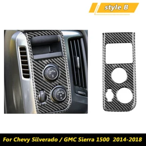 Carbon Fiber Headlight Switch Panel Trim For Chevy Silverado GMC SIERRA 14-18 - Picture 1 of 12
