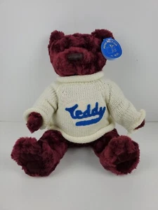 Purr-fection Plush Maroon Bear With Sweater 5003 Teddy Hadley - Picture 1 of 4