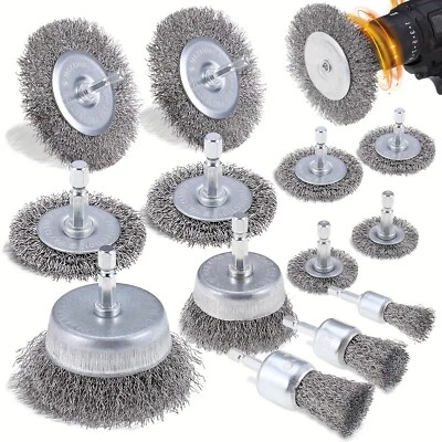 Wire Brush for Drill 13pcs, 1/4 Inch Wire Wheel Brush Cup Set, Wire Wheel - Image 1 of 4