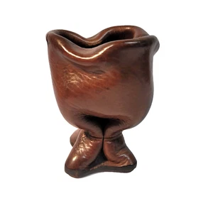 Handgefertigtes italienisches seltenes Leder Trinkgefäß Made in Italy - Bild 1 von 8