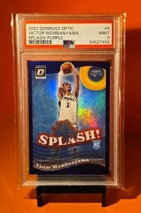 ⚫️⚪️⚫️ 2023-24 Donruss Optic Victor Wembanyama #6 Splash-Purple PSA 9 ⚫️⚪️⚫️ - Picture 1 of 2