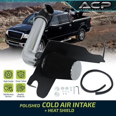 For 06-08 Lincoln Mark LT V8 Cold Air Intake Induction Chrome Pipe + Heat Shield - Image 1 of 4