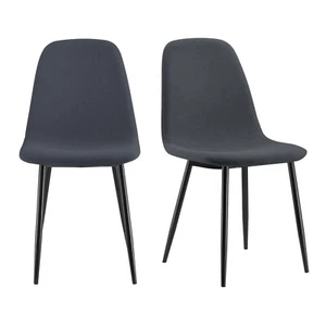 Dining Chairs Set of 2, Charcoal Blue Pair of Kitchen Chairs, VonHaus - Picture 1 of 8