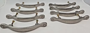 8 Weathered Silver Nickel Colored 5.5" Cabinet Drawer Pulls Arched Bail C-1590-1 - Picture 1 of 11